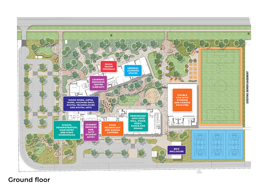 20-697 East Gungahlin High School_Landscape Design Report - Label Overlays_v3 Ground Floor